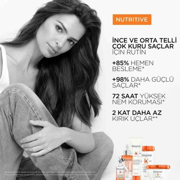 Kerastase Nutritive Çok kuru,İnce ve Orta Telli Saçlar İçin Derinlemesine Besleyici ve Nemlendirici Saç Maskesi-Masquintense 200ml