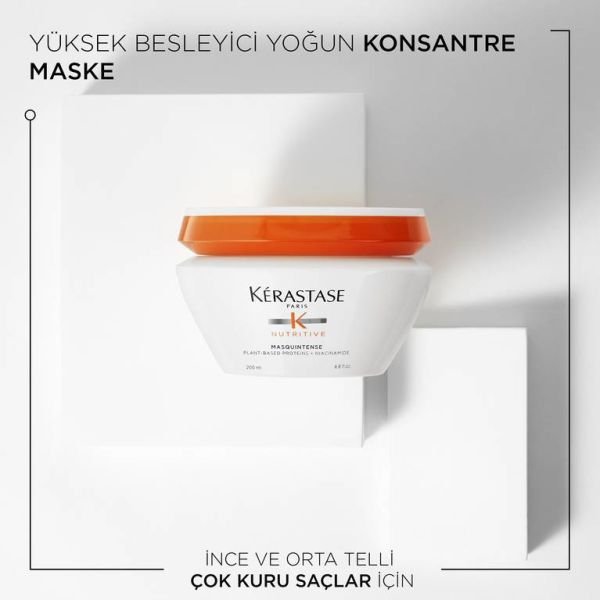 Kerastase Nutritive Çok kuru,İnce ve Orta Telli Saçlar İçin Derinlemesine Besleyici ve Nemlendirici Saç Maskesi-Masquintense 200ml