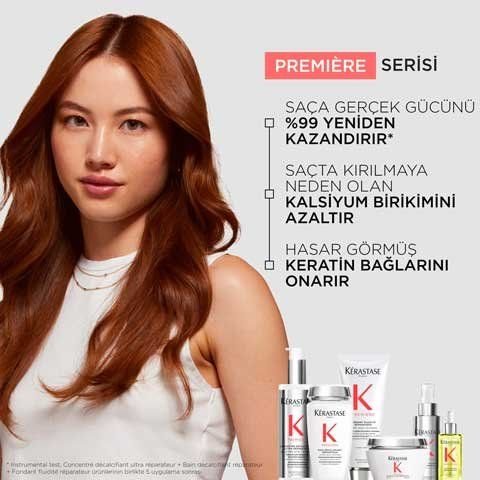 Kerastase Premiere Saçta kırılmaya neden olan kalsiyum birikimini azaltarak yıpranmış saçlar için çift etkili onarım sağlayan şampuan öncesi bakım-Concentré Décalcifiant Ultra-Réparateur 250ml