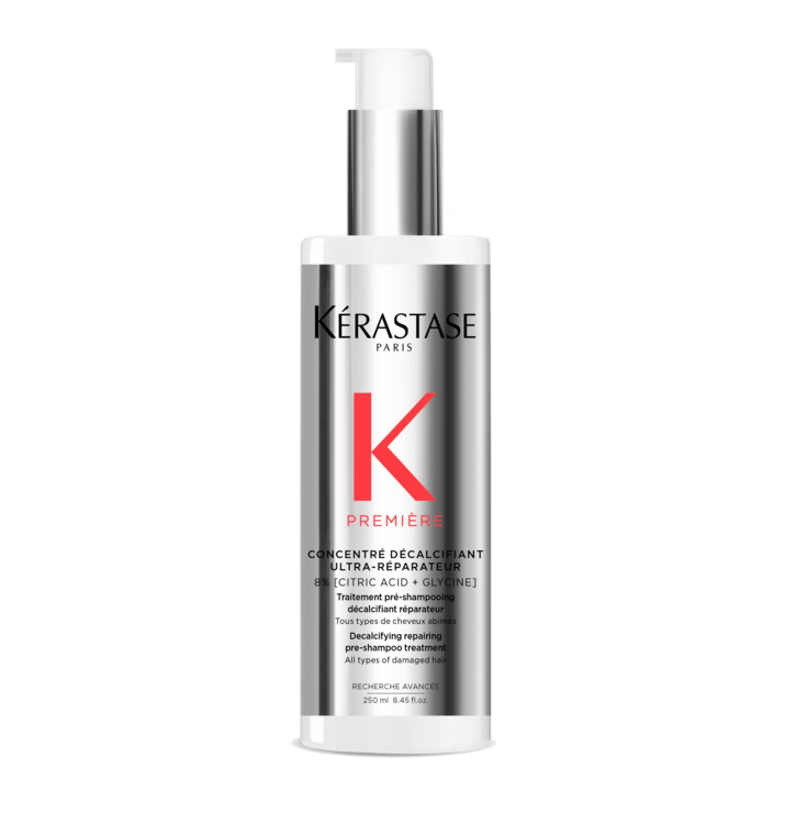 Kerastase Premiere Saçta kırılmaya neden olan kalsiyum birikimini azaltarak yıpranmış saçlar için çift etkili onarım sağlayan şampuan öncesi bakım-Concentré Décalcifiant Ultra-Réparateur 250ml