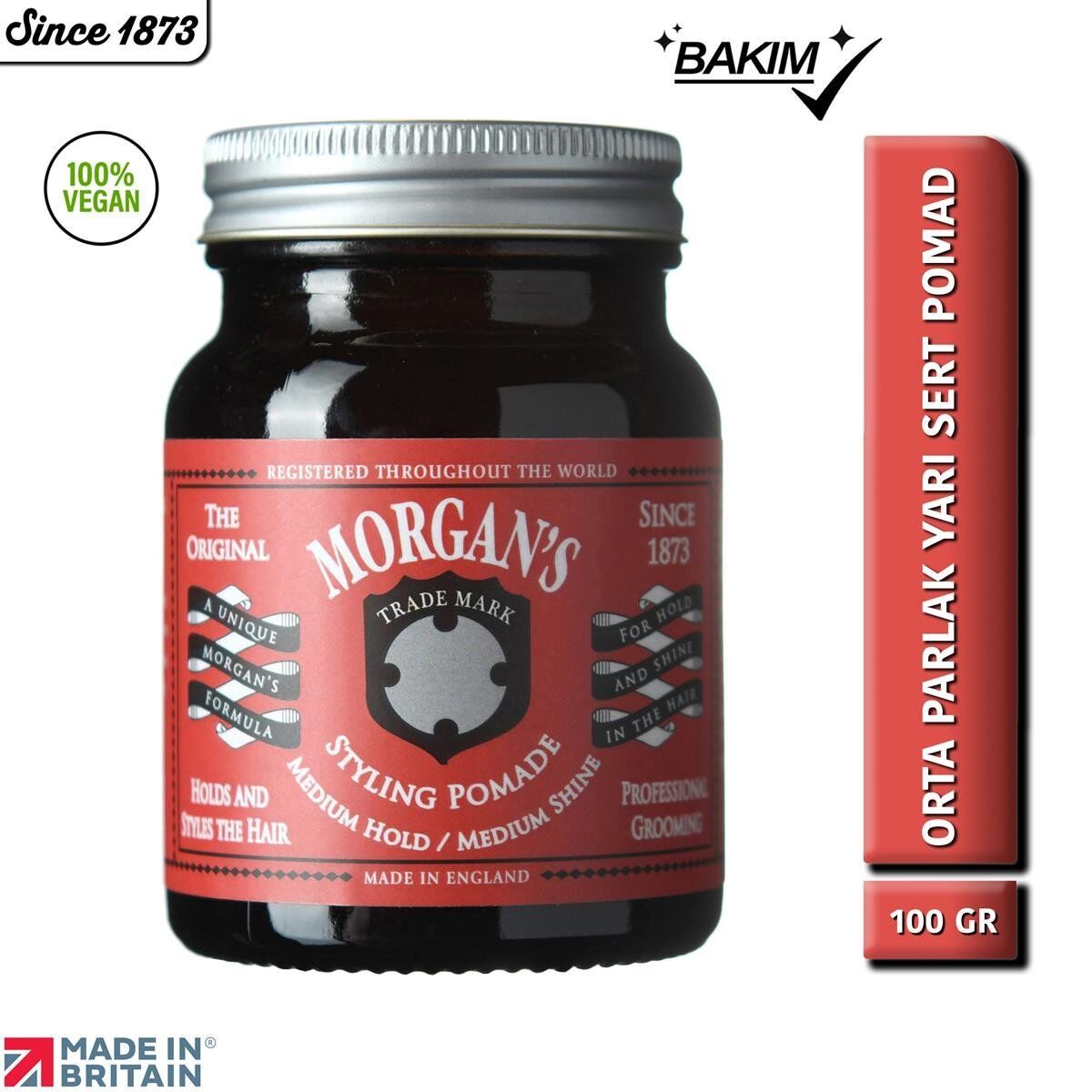Morgan's Pomade Medium Hold & Shine Styling Pomade - Orta Tutucu Parlaklık Veren Şekillendirici Pomad 100 gr