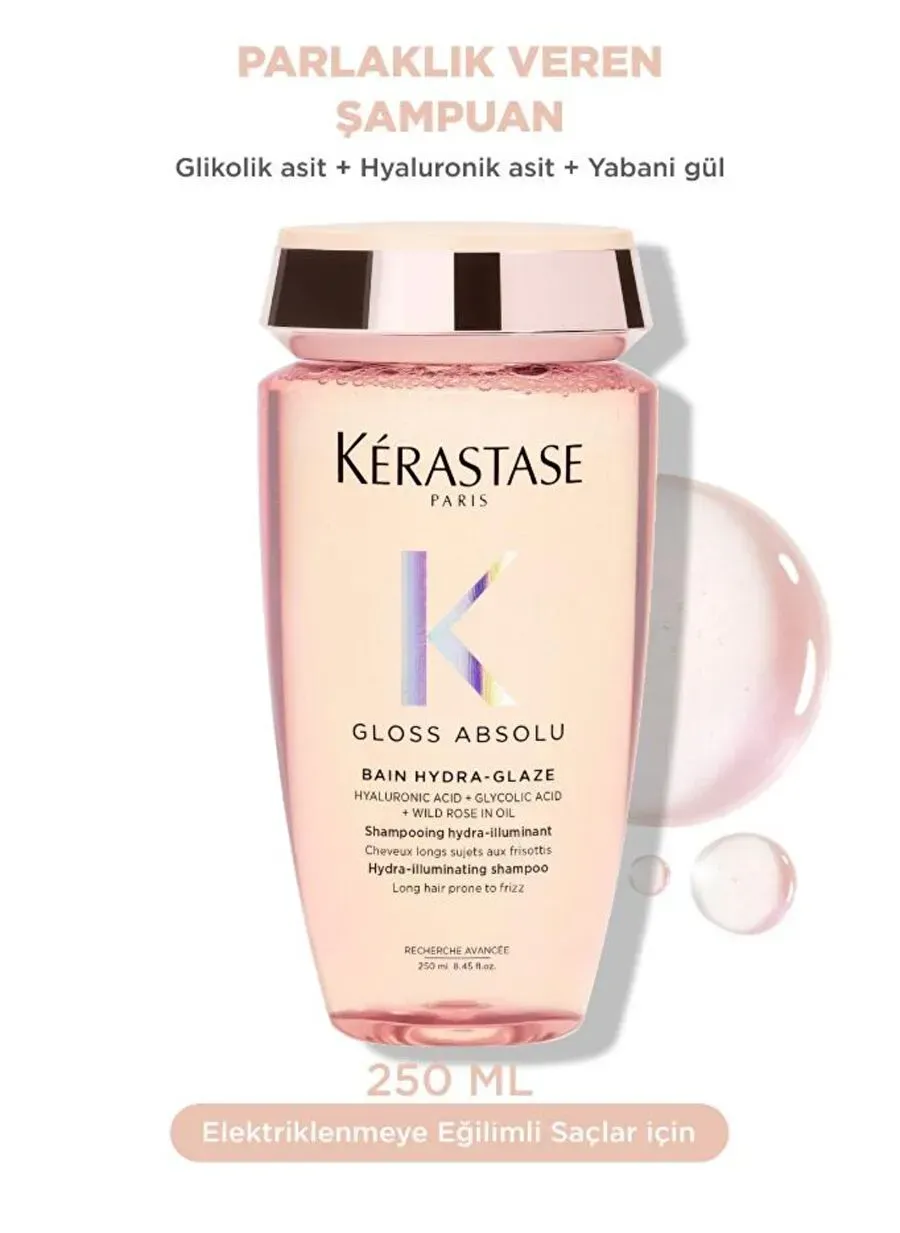 Kerastase Gloss Absolu Elektriklenmeye Eğilimli Saçlar için Parlaklık Veren Şampuan 250ml