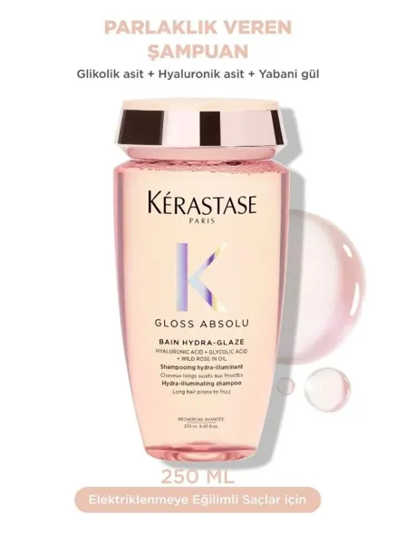 Kerastase Gloss Absolu Elektriklenmeye Eğilimli Saçlar için Parlaklık Veren Şampuan 250ml