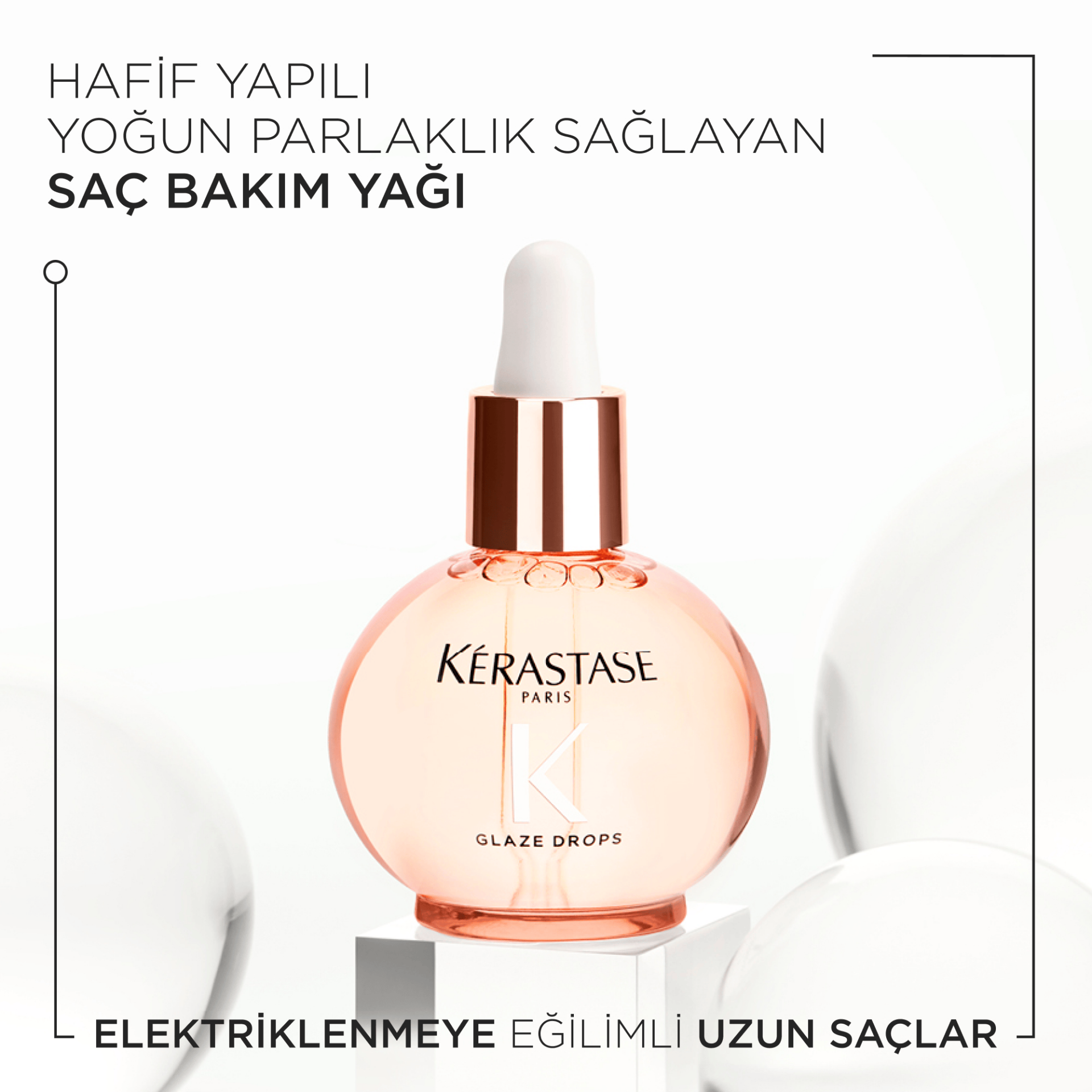 Kerastase Gloss Absolu Glaze Drops Elektriklenmeye Yatkın Uzun Saçlar İçin Parlaklık Yağı 45ml