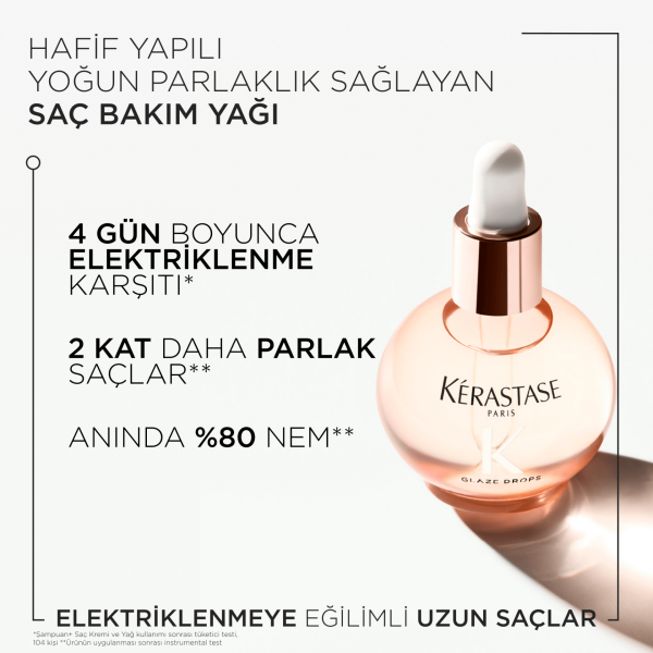 Kerastase Gloss Absolu Glaze Drops Elektriklenmeye Yatkın Uzun Saçlar İçin Parlaklık Yağı 45ml